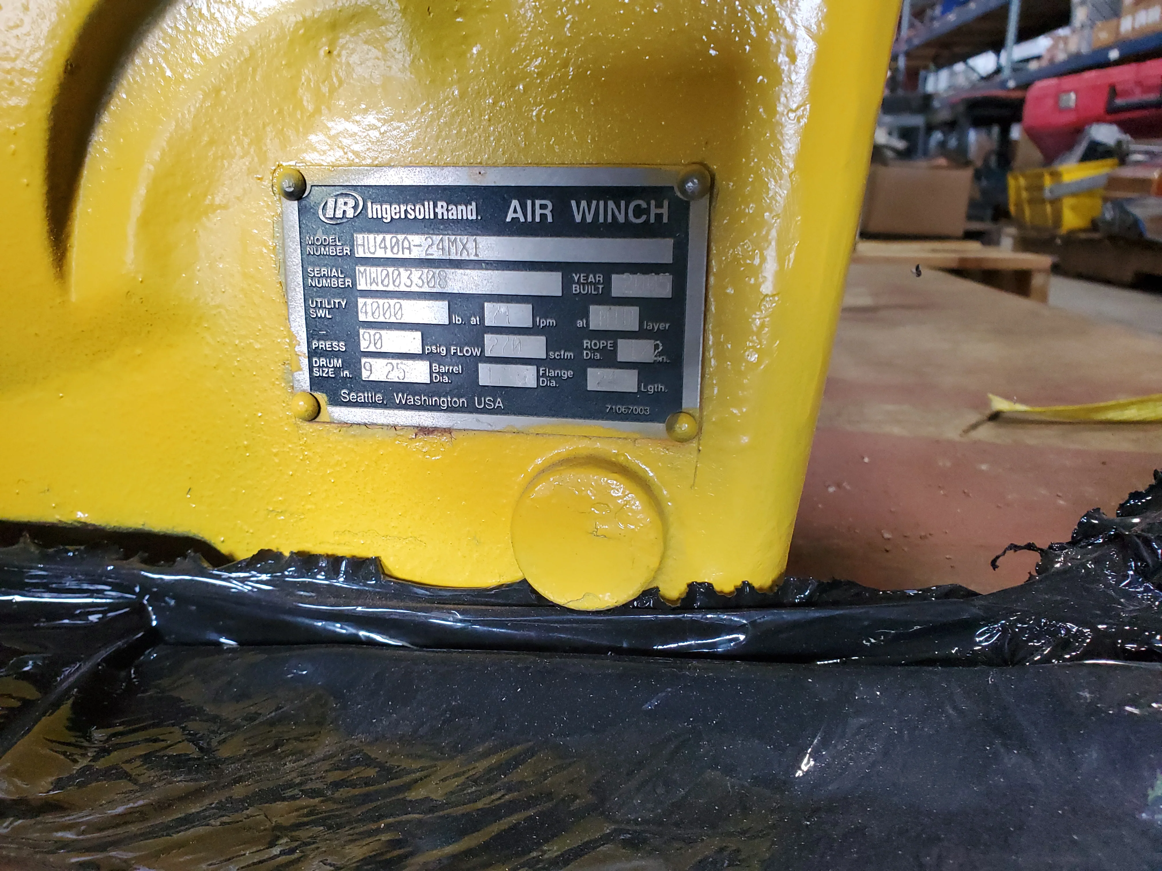 Ingersoll Rand Hu40A-24MX1 4000lb Air Tugger- Reconditioned - Image 3