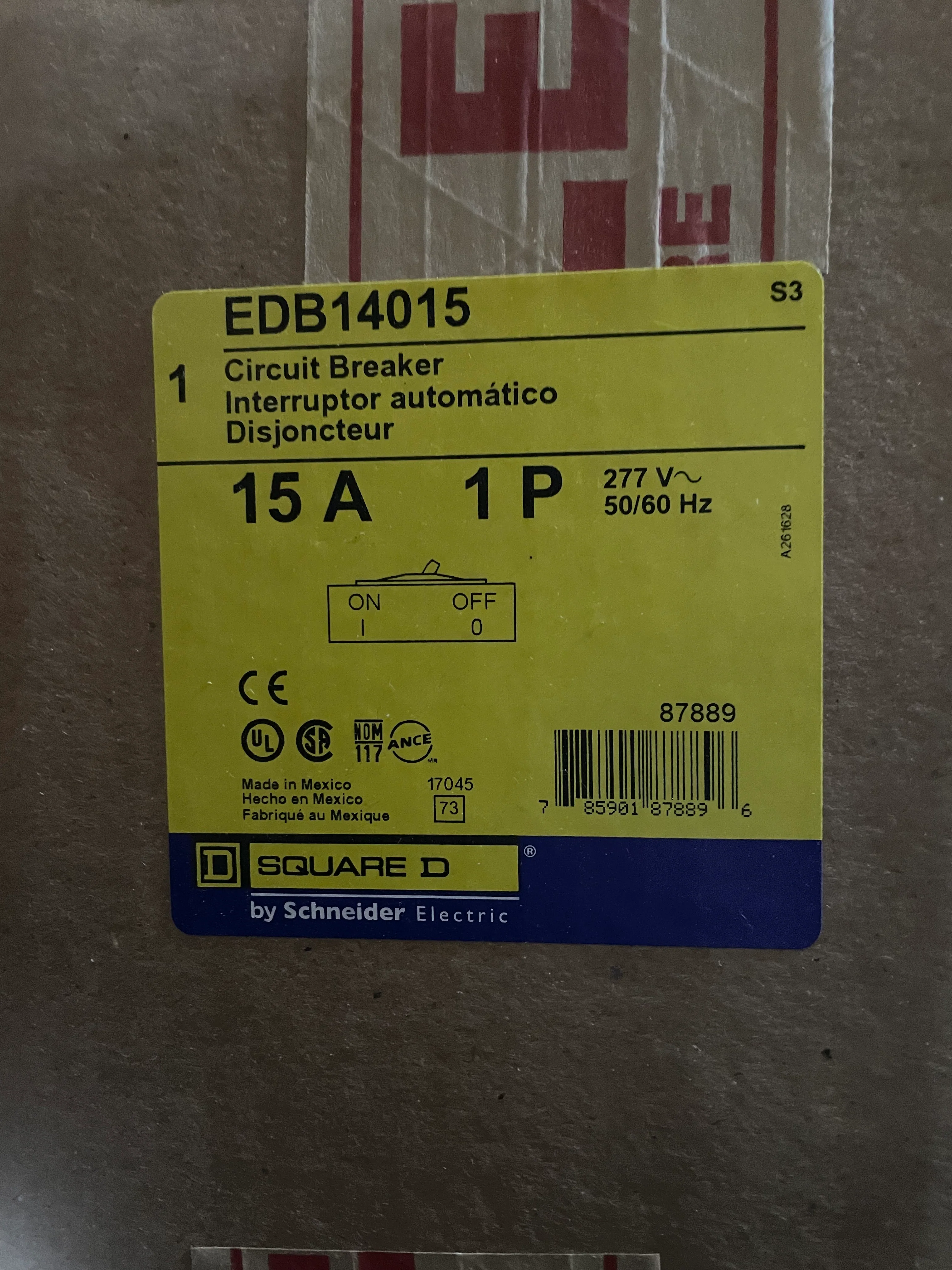 Schneider Electric EDB14015 Square D Circuit Breaker 15A 1P - New Surplus - Image 4
