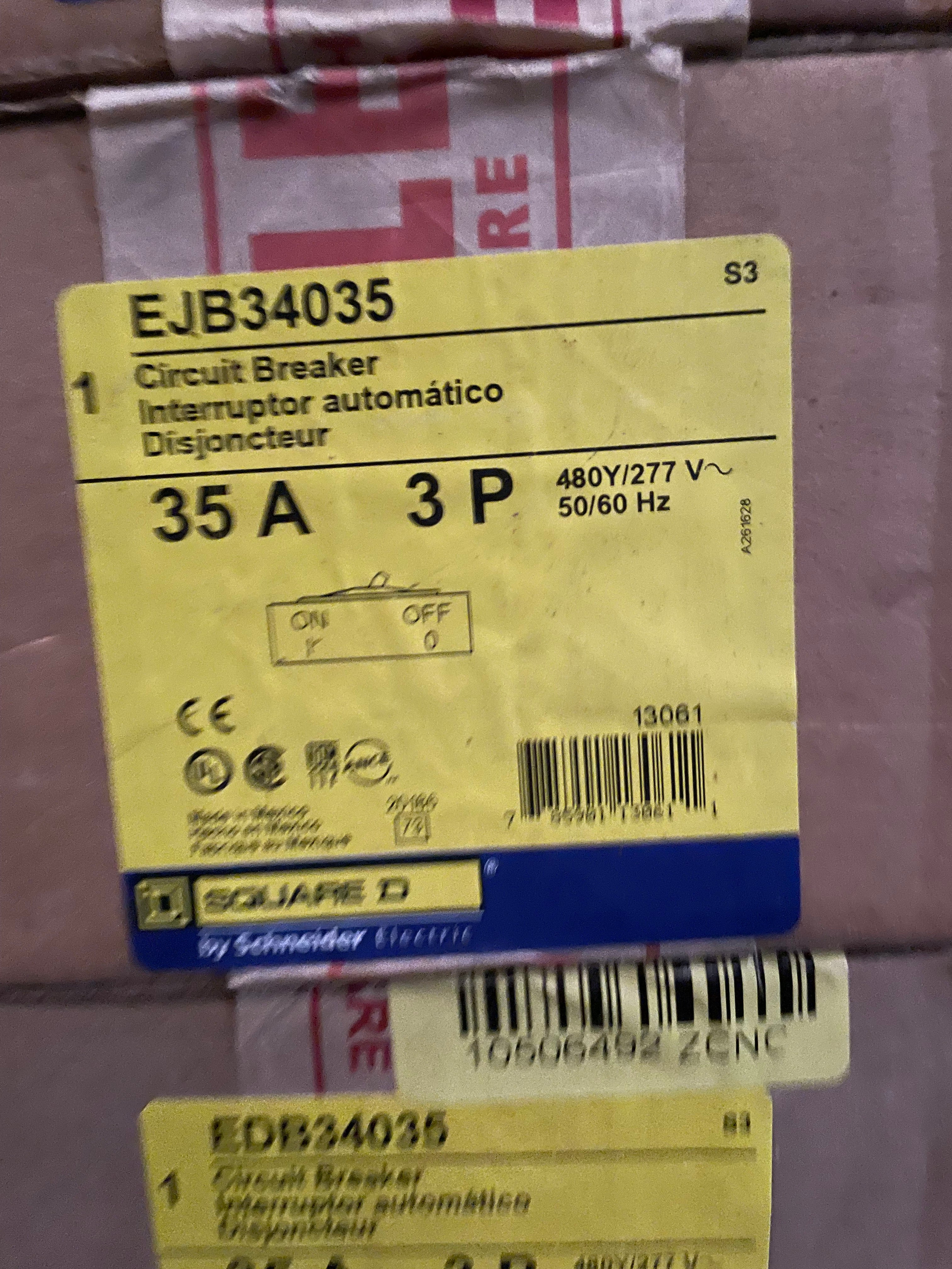Schneider Electric EJB34035 Square D Circuit Breaker 35A 3P - New Surplus - Image 3
